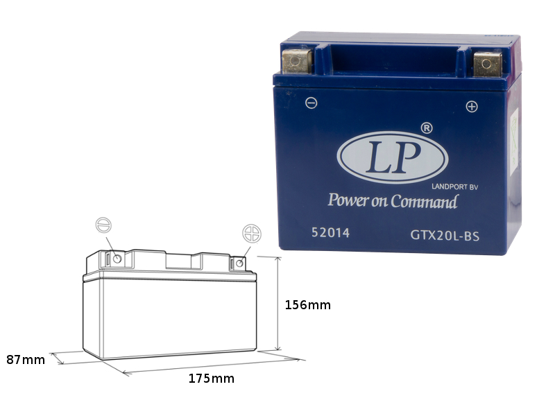 LANDPORT akumulátor gelový GTX20-3 (MG LTX20-3) 12V 18AH 175X86X154 bezúdržbový - předplněný - nahrazuje GTX20LBS L (4)